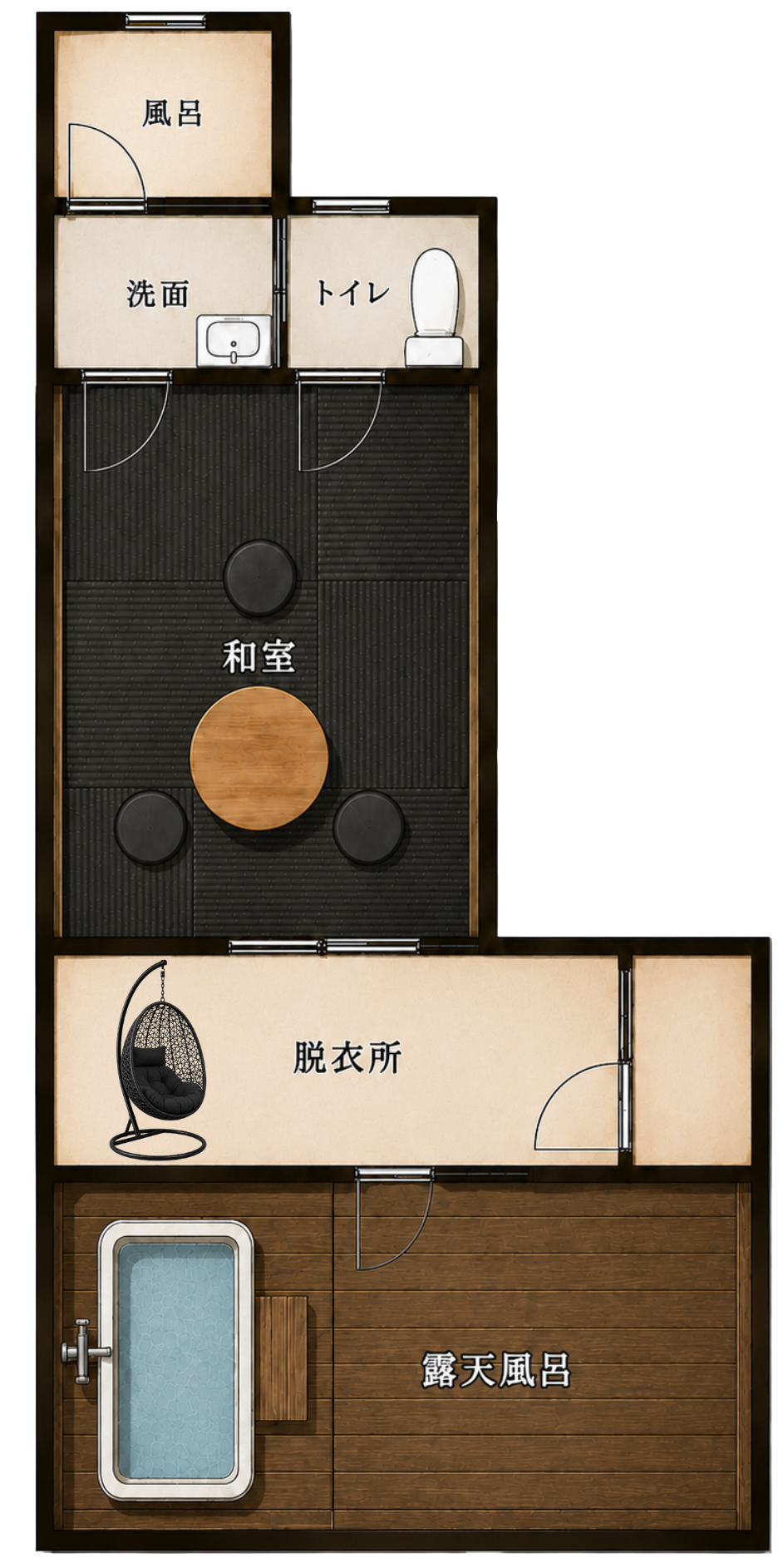 黒の間間取り